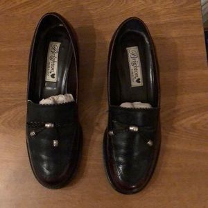 Brighton Black/Brown Two-Tone Loafers Sz 7.5